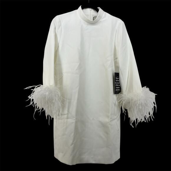 Tuckernuck Size M White Feather Mod Ellie Dress Pockets Modest Mock Neck NEW - Picture 1 of 10